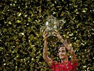 Federer hoists aloft his 10th Basel title